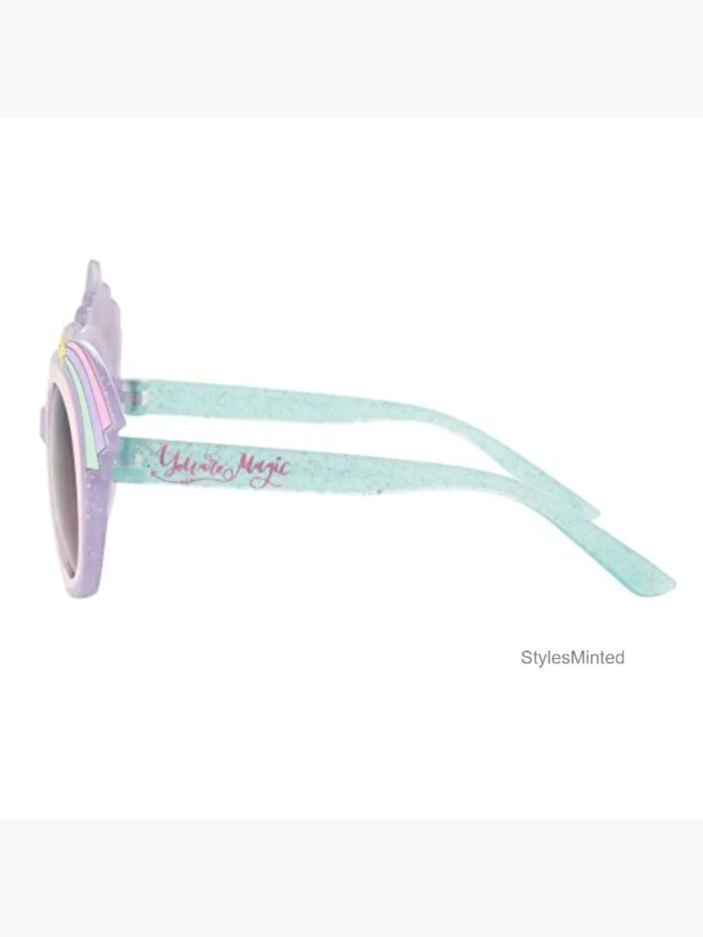 Girls Unicorn Sunglasses with UV Protection, Round Plastic Frame
